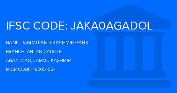 Jammu And Kashmir Bank Ahlan Gadole Branch IFSC Code