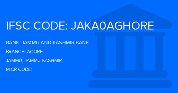Jammu And Kashmir Bank Agore Branch IFSC Code
