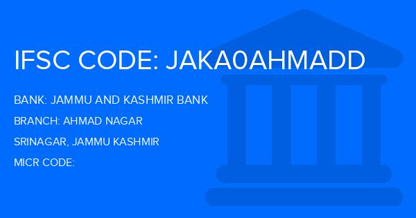 Jammu And Kashmir Bank Ahmad Nagar Branch IFSC Code