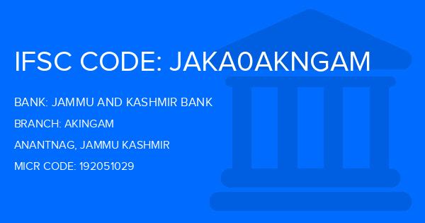 Jammu And Kashmir Bank Akingam Branch IFSC Code