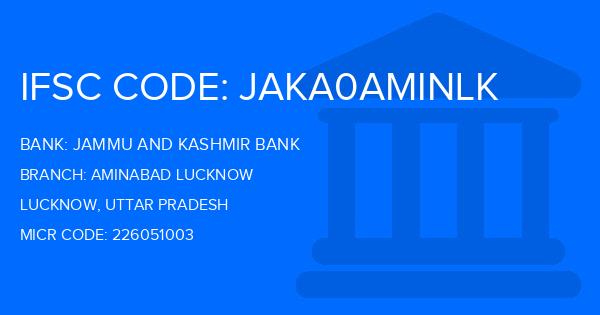 Jammu And Kashmir Bank Aminabad Lucknow Branch IFSC Code