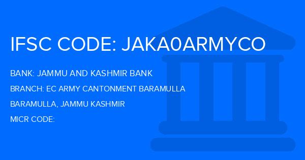 Jammu And Kashmir Bank Ec Army Cantonment Baramulla Branch IFSC Code