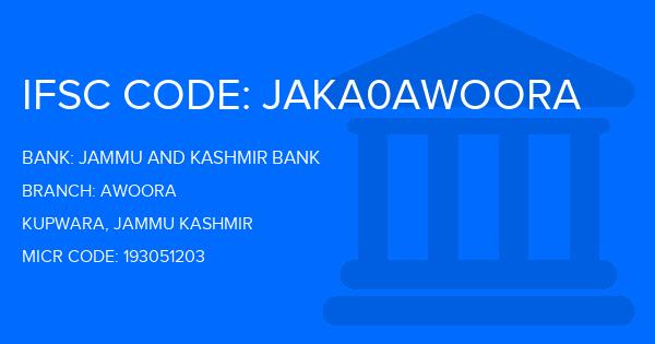 Jammu And Kashmir Bank Awoora Branch IFSC Code