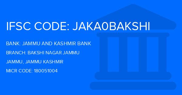 Jammu And Kashmir Bank Bakshi Nagar Jammu Branch IFSC Code