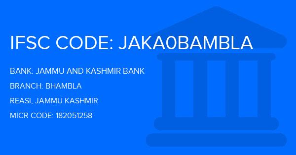 Jammu And Kashmir Bank Bhambla Branch IFSC Code