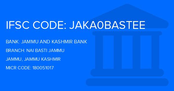 Jammu And Kashmir Bank Nai Basti Jammu Branch IFSC Code