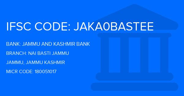 Jammu And Kashmir Bank Nai Basti Jammu Branch IFSC Code