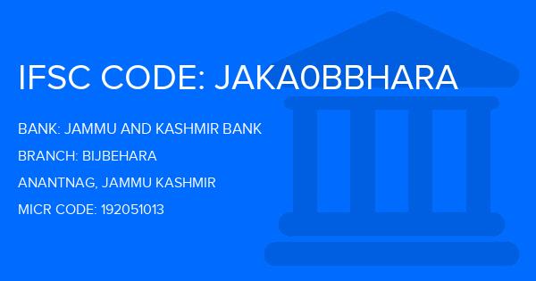 Jammu And Kashmir Bank Bijbehara Branch IFSC Code