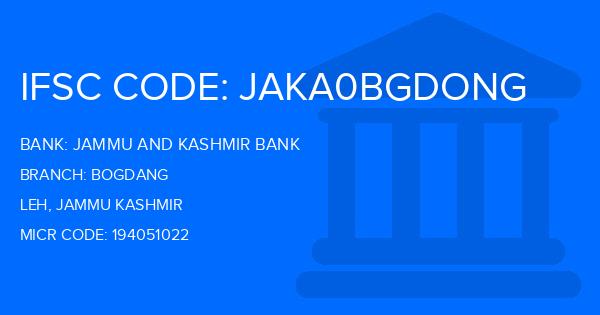 Jammu And Kashmir Bank Bogdang Branch IFSC Code
