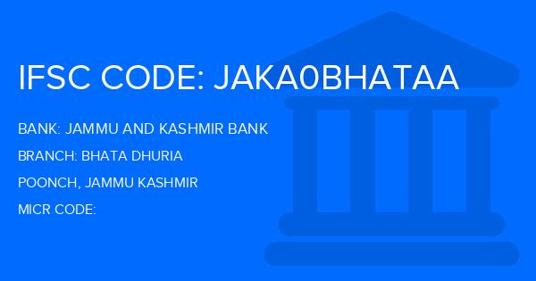 Jammu And Kashmir Bank Bhata Dhuria Branch IFSC Code