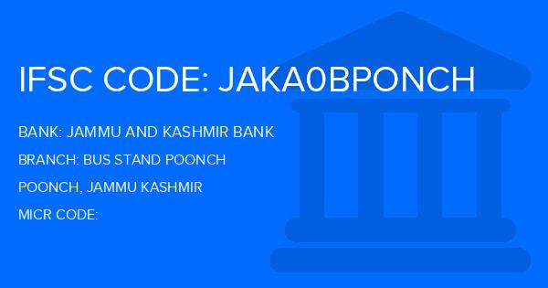 Jammu And Kashmir Bank Bus Stand Poonch Branch IFSC Code