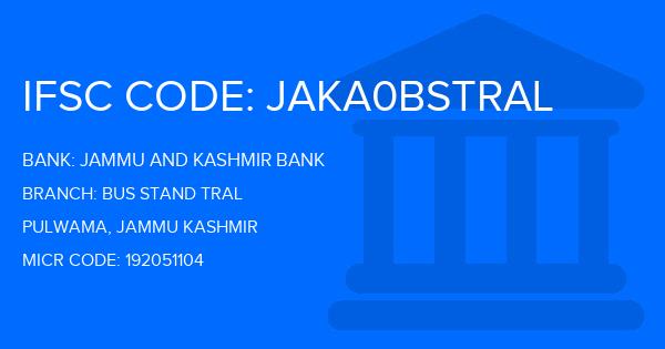 Jammu And Kashmir Bank Bus Stand Tral Branch IFSC Code