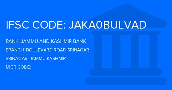 Jammu And Kashmir Bank Boulevard Road Srinagar Branch IFSC Code