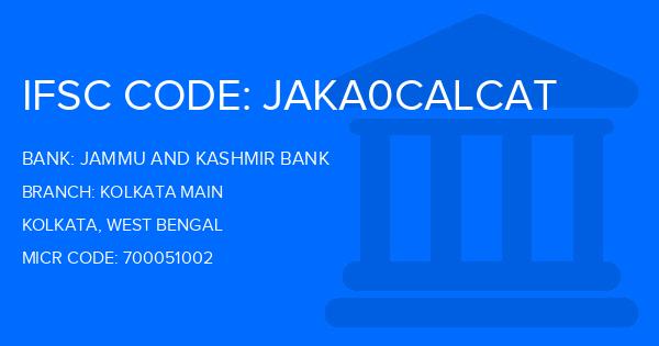 Jammu And Kashmir Bank Kolkata Main Branch IFSC Code