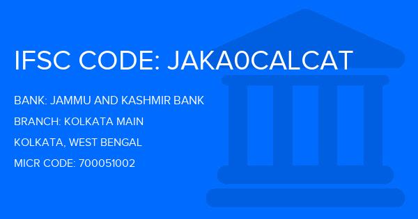 Jammu And Kashmir Bank Kolkata Main Branch IFSC Code