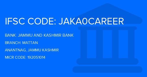 Jammu And Kashmir Bank Mattan Branch IFSC Code