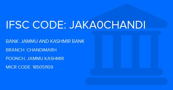 Jammu And Kashmir Bank Chandimarh Branch IFSC Code