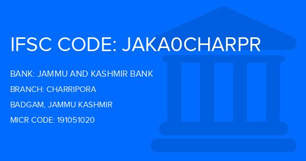 Jammu And Kashmir Bank Charripora Branch IFSC Code