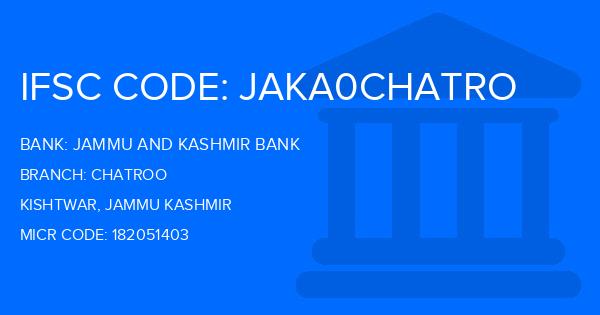 Jammu And Kashmir Bank Chatroo Branch IFSC Code