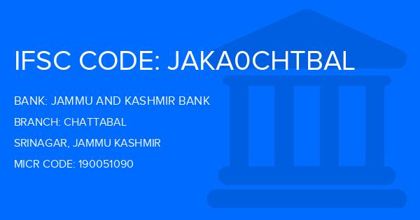Jammu And Kashmir Bank Chattabal Branch IFSC Code