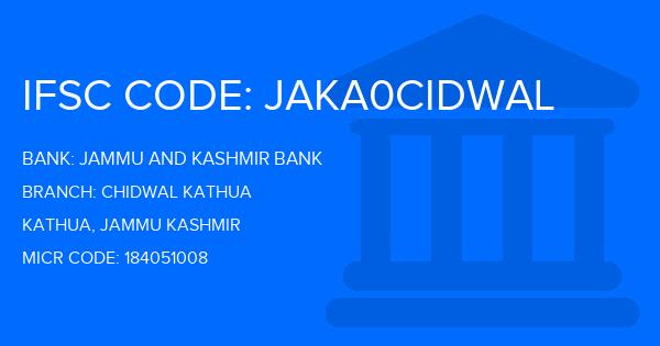 Jammu And Kashmir Bank Chidwal Kathua Branch IFSC Code