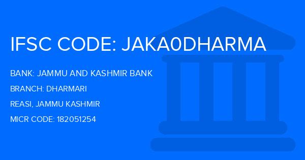 Jammu And Kashmir Bank Dharmari Branch IFSC Code