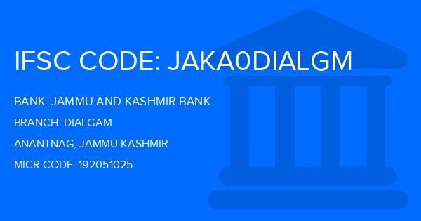 Jammu And Kashmir Bank Dialgam Branch IFSC Code