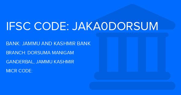 Jammu And Kashmir Bank Dorsuma Manigam Branch IFSC Code