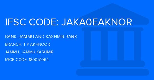 Jammu And Kashmir Bank T P Akhnoor Branch IFSC Code