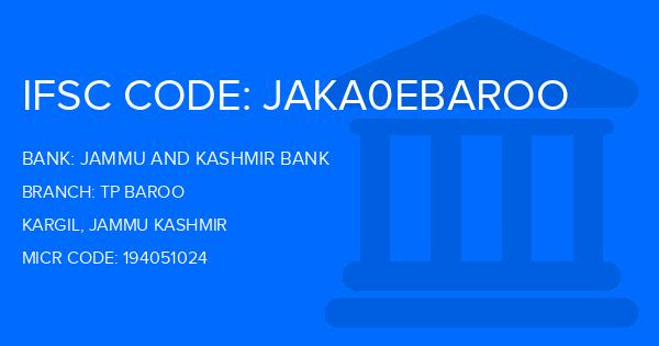 Jammu And Kashmir Bank Tp Baroo Branch IFSC Code