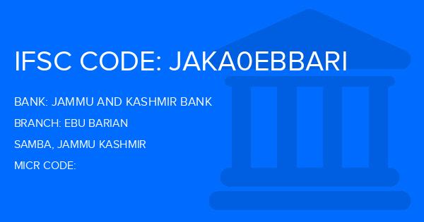Jammu And Kashmir Bank Ebu Barian Branch IFSC Code