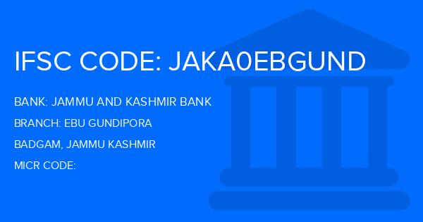 Jammu And Kashmir Bank Ebu Gundipora Branch IFSC Code