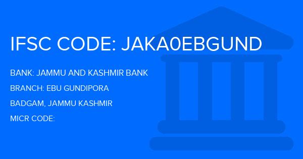 Jammu And Kashmir Bank Ebu Gundipora Branch IFSC Code