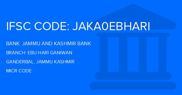 Jammu And Kashmir Bank Ebu Hari Ganiwan Branch IFSC Code
