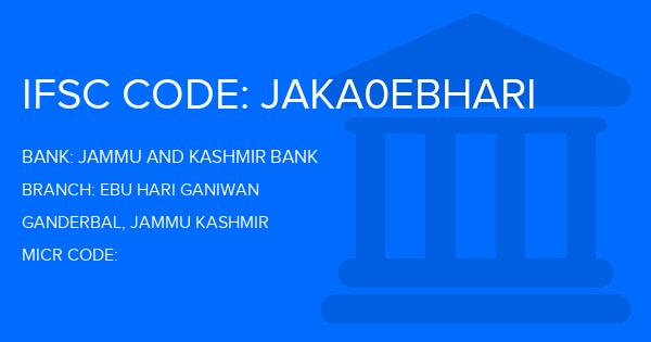 Jammu And Kashmir Bank Ebu Hari Ganiwan Branch IFSC Code