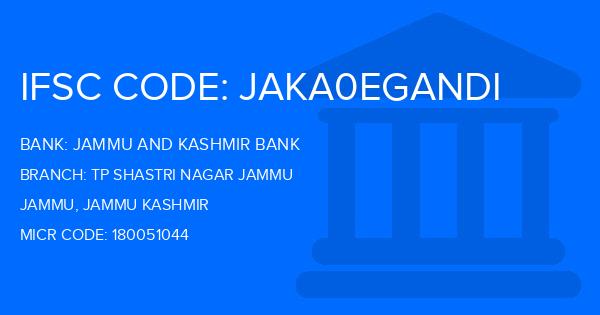 Jammu And Kashmir Bank Tp Shastri Nagar Jammu Branch IFSC Code