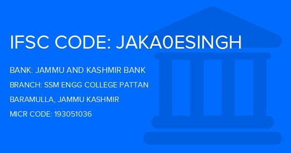 Jammu And Kashmir Bank Ssm Engg College Pattan Branch IFSC Code