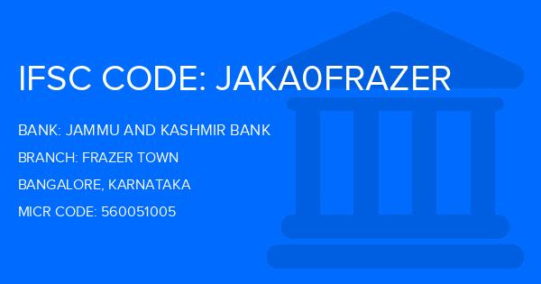 Jammu And Kashmir Bank Frazer Town Branch IFSC Code