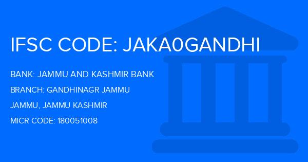 Jammu And Kashmir Bank Gandhinagr Jammu Branch IFSC Code