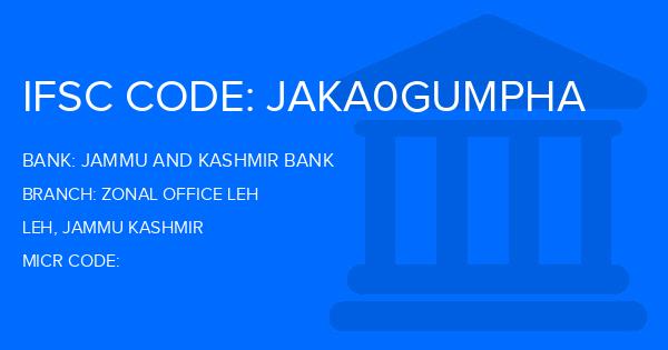 Jammu And Kashmir Bank Zonal Office Leh Branch IFSC Code