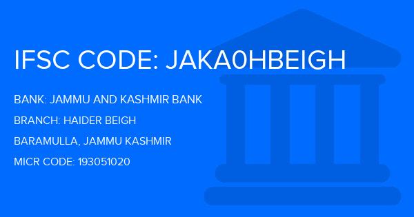 Jammu And Kashmir Bank Haider Beigh Branch IFSC Code