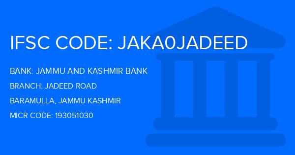 Jammu And Kashmir Bank Jadeed Road Branch IFSC Code