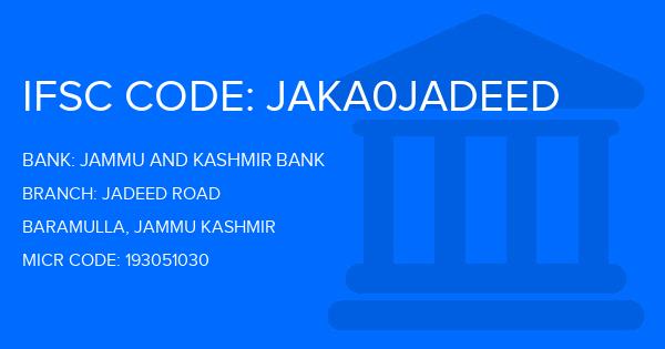 Jammu And Kashmir Bank Jadeed Road Branch IFSC Code