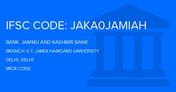 Jammu And Kashmir Bank E C Jamia Hamdard University Branch IFSC Code