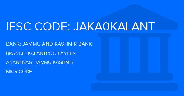 Jammu And Kashmir Bank Kalantroo Payeen Branch IFSC Code