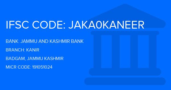 Jammu And Kashmir Bank Kanir Branch IFSC Code