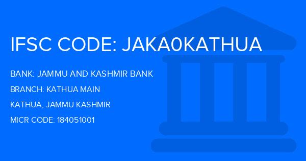 Jammu And Kashmir Bank Kathua Main Branch IFSC Code