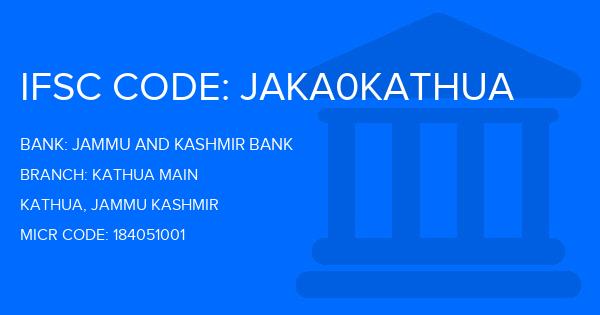 Jammu And Kashmir Bank Kathua Main Branch IFSC Code