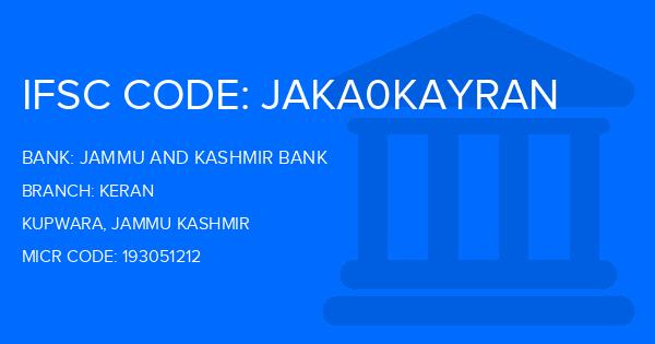 Jammu And Kashmir Bank Keran Branch IFSC Code