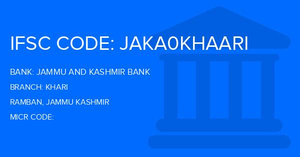 Jammu And Kashmir Bank Khari Branch IFSC Code